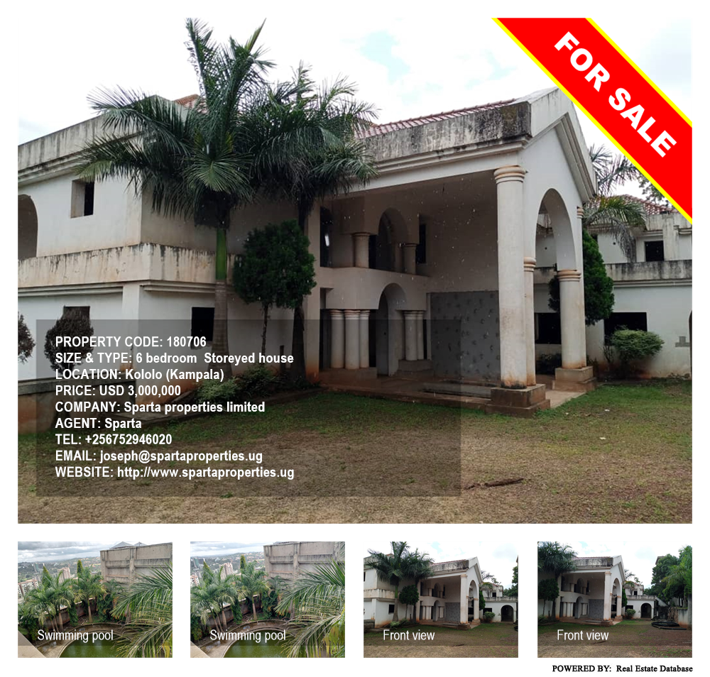 6 bedroom Storeyed house  for sale in Kololo Kampala Uganda, code: 180706