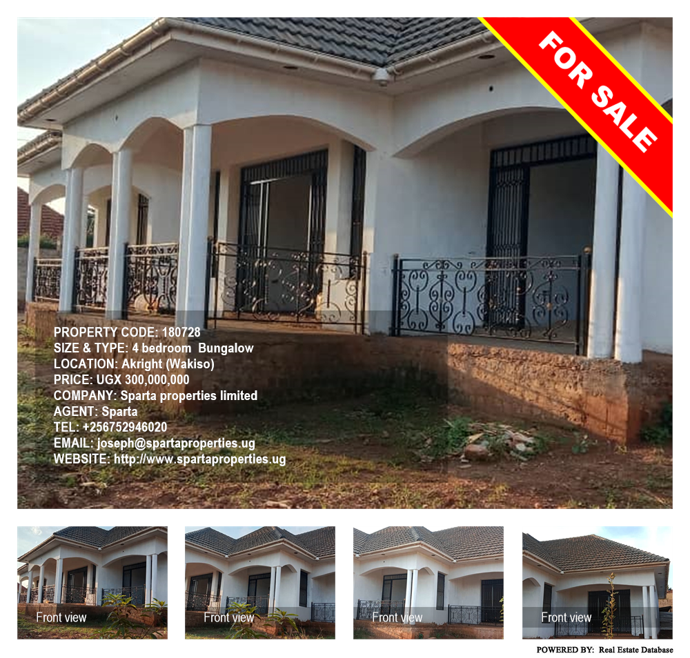 4 bedroom Bungalow  for sale in Akright Wakiso Uganda, code: 180728