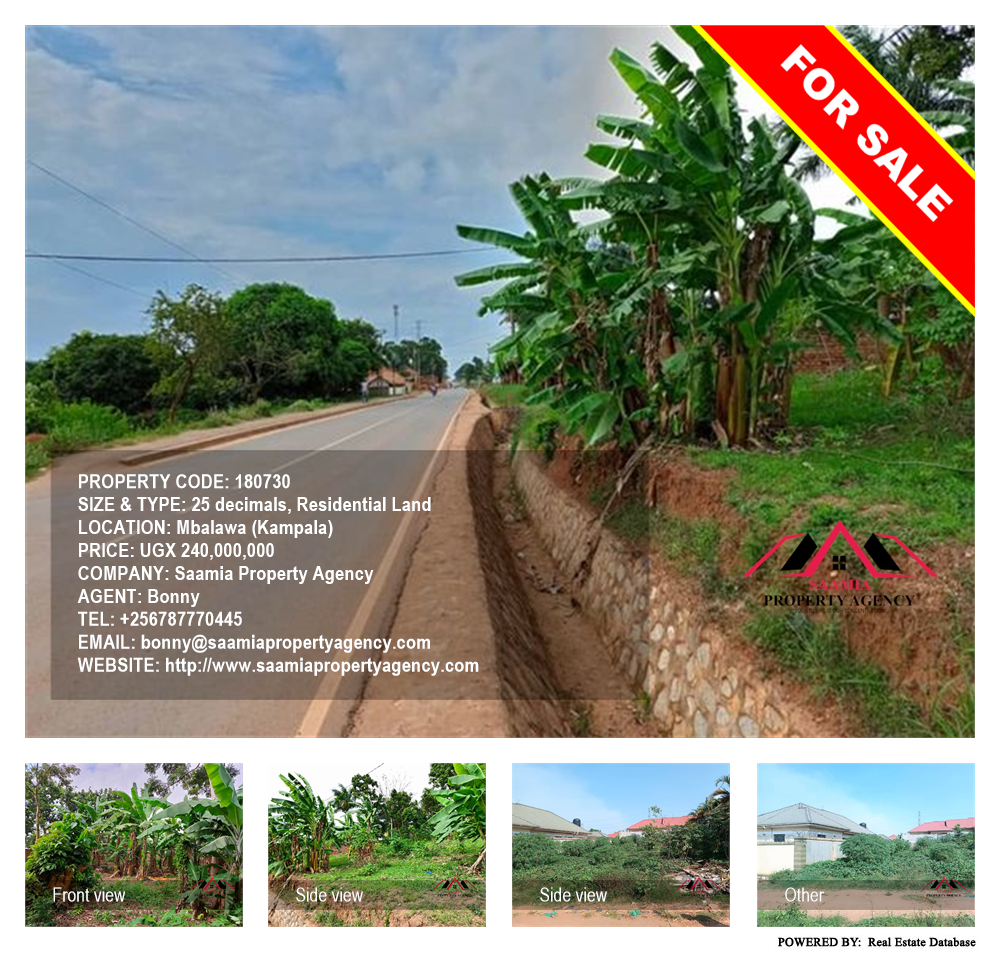 Residential Land  for sale in Mbalawa Kampala Uganda, code: 180730