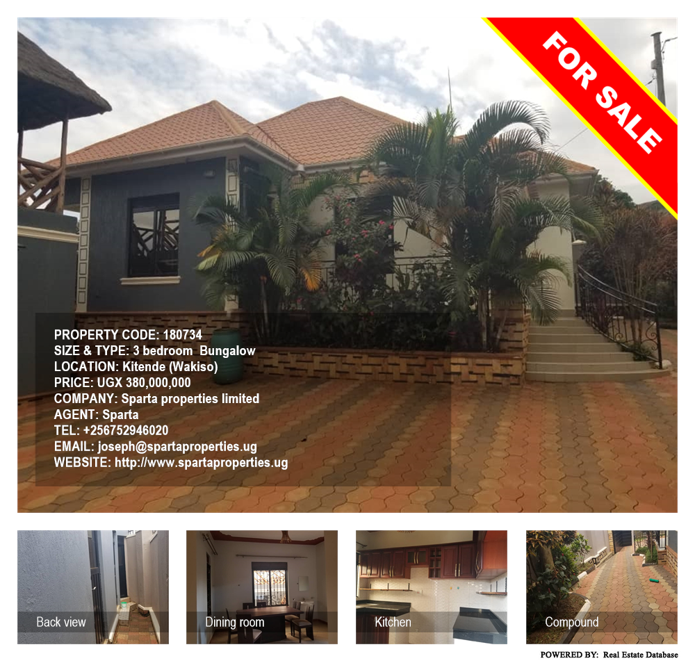 3 bedroom Bungalow  for sale in Kitende Wakiso Uganda, code: 180734