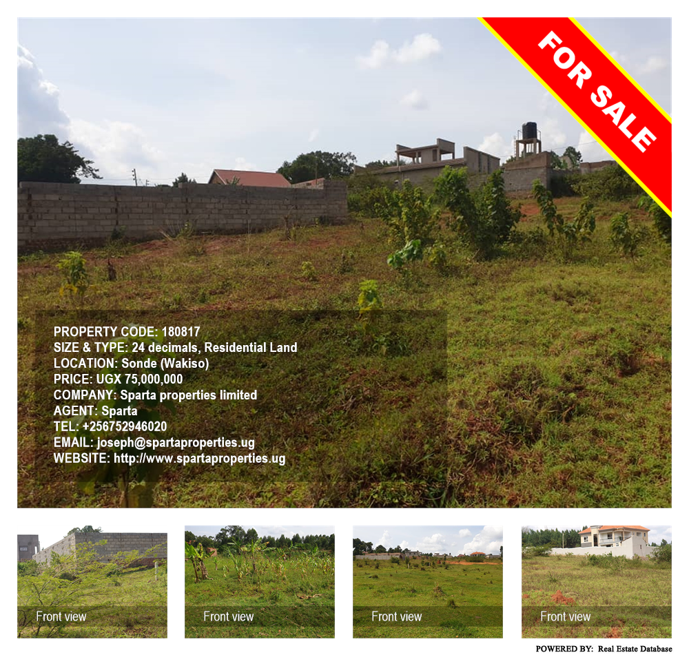 Residential Land  for sale in Sonde Wakiso Uganda, code: 180817