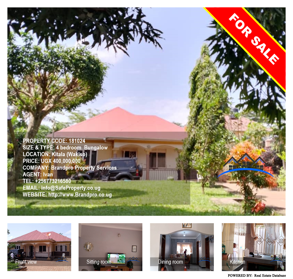 4 bedroom Bungalow  for sale in Kitala Wakiso Uganda, code: 181024