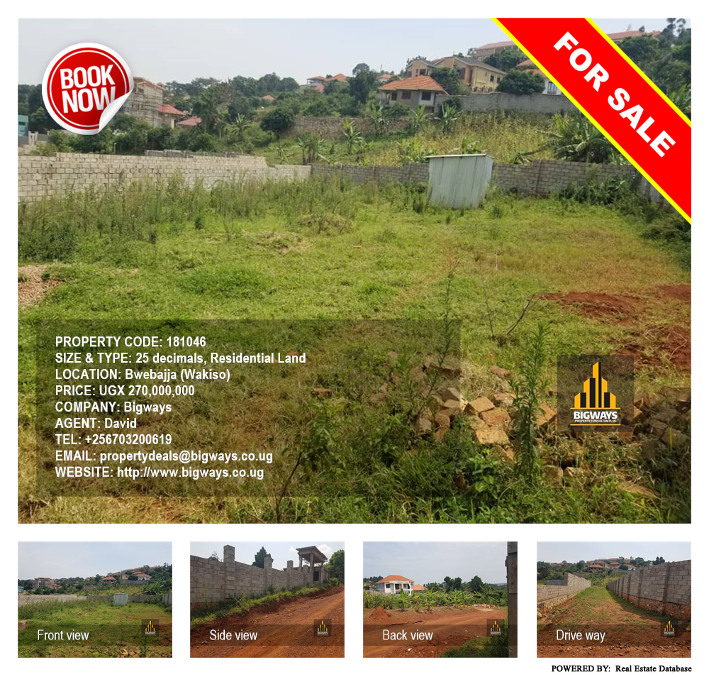 Residential Land  for sale in Bwebajja Wakiso Uganda, code: 181046