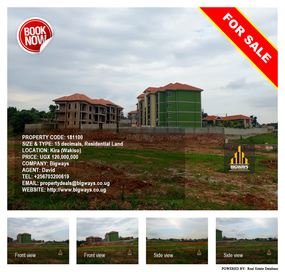 Residential Land  for sale in Kira Wakiso Uganda, code: 181100