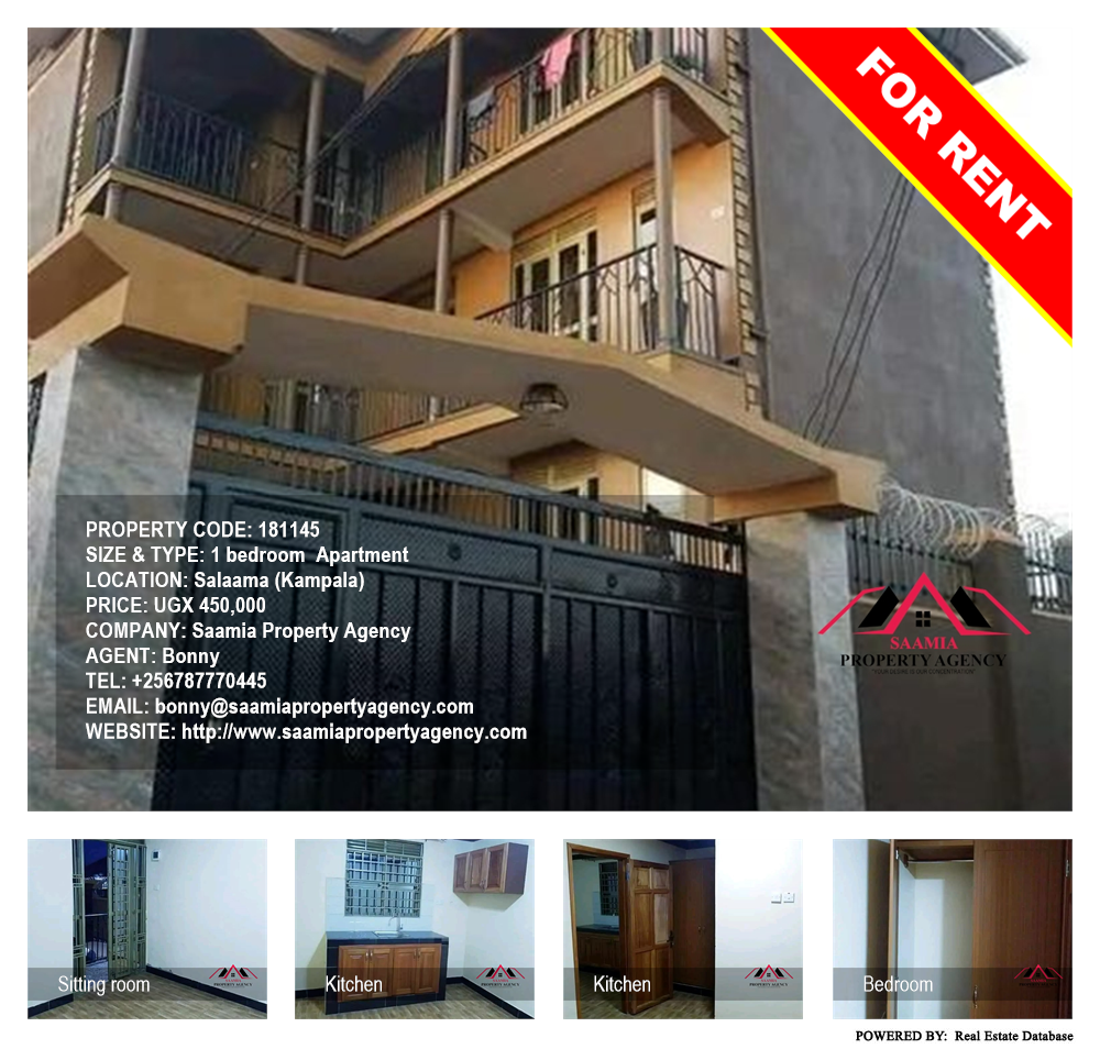 1 bedroom Apartment  for rent in Salaama Kampala Uganda, code: 181145