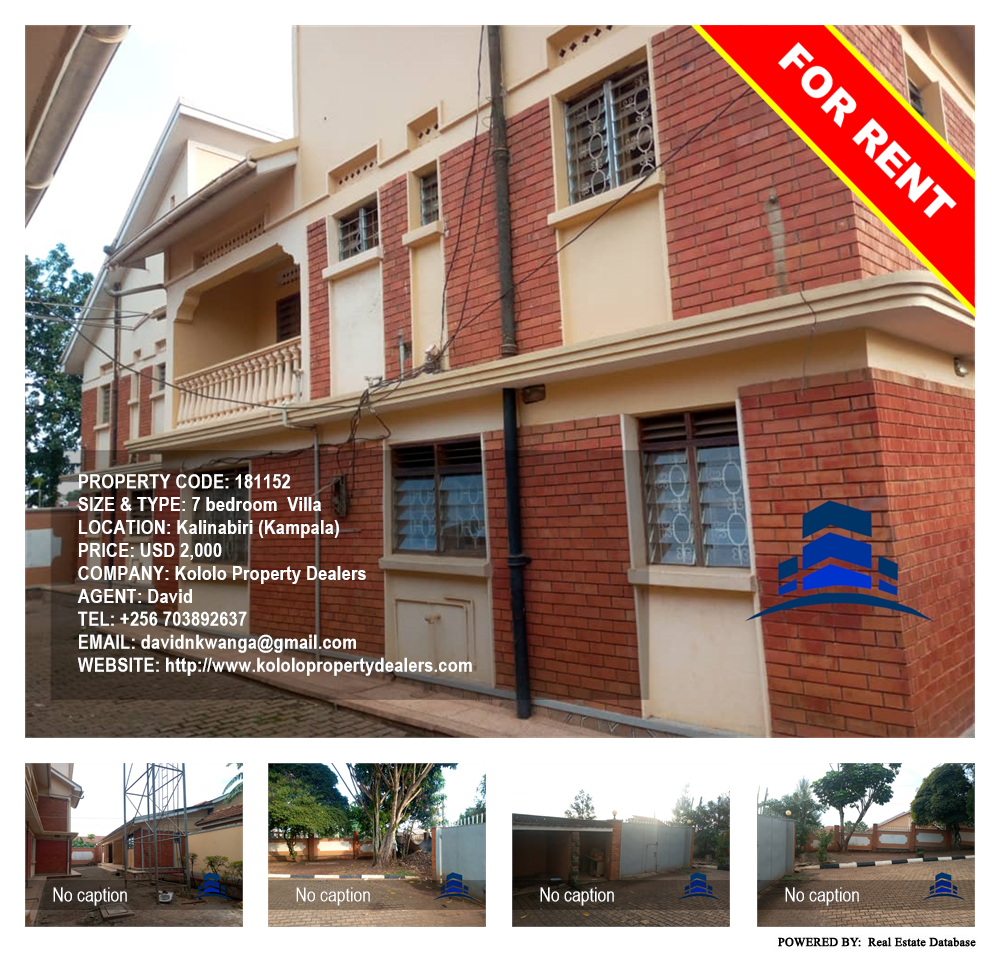 7 bedroom Villa  for rent in Kalinabili Kampala Uganda, code: 181152