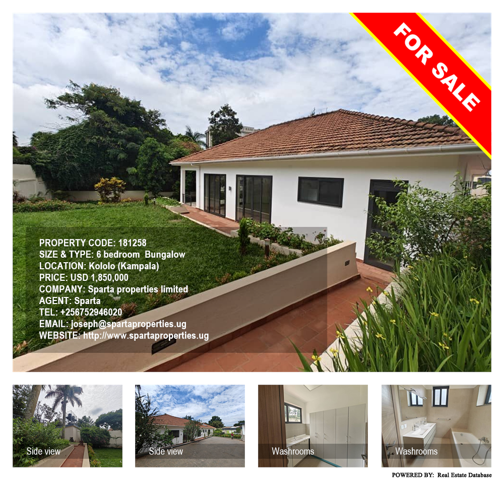 6 bedroom Bungalow  for sale in Kololo Kampala Uganda, code: 181258