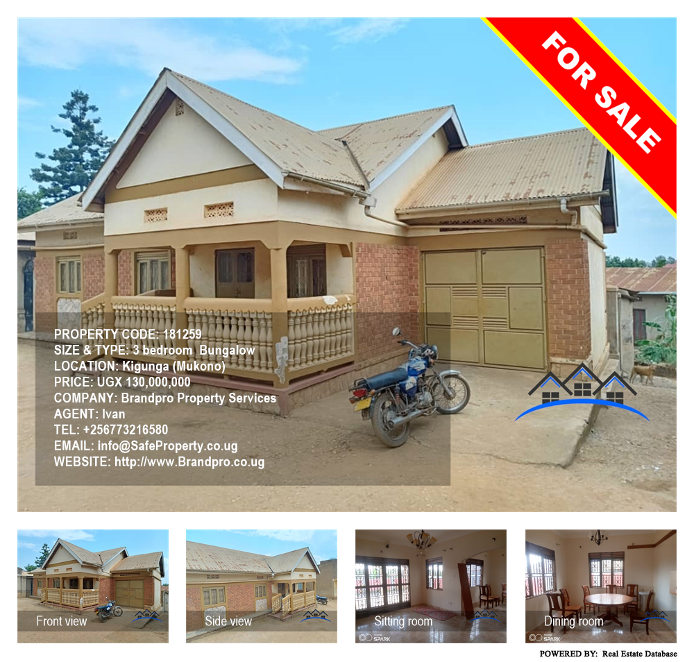 3 bedroom Bungalow  for sale in Kigunga Mukono Uganda, code: 181259