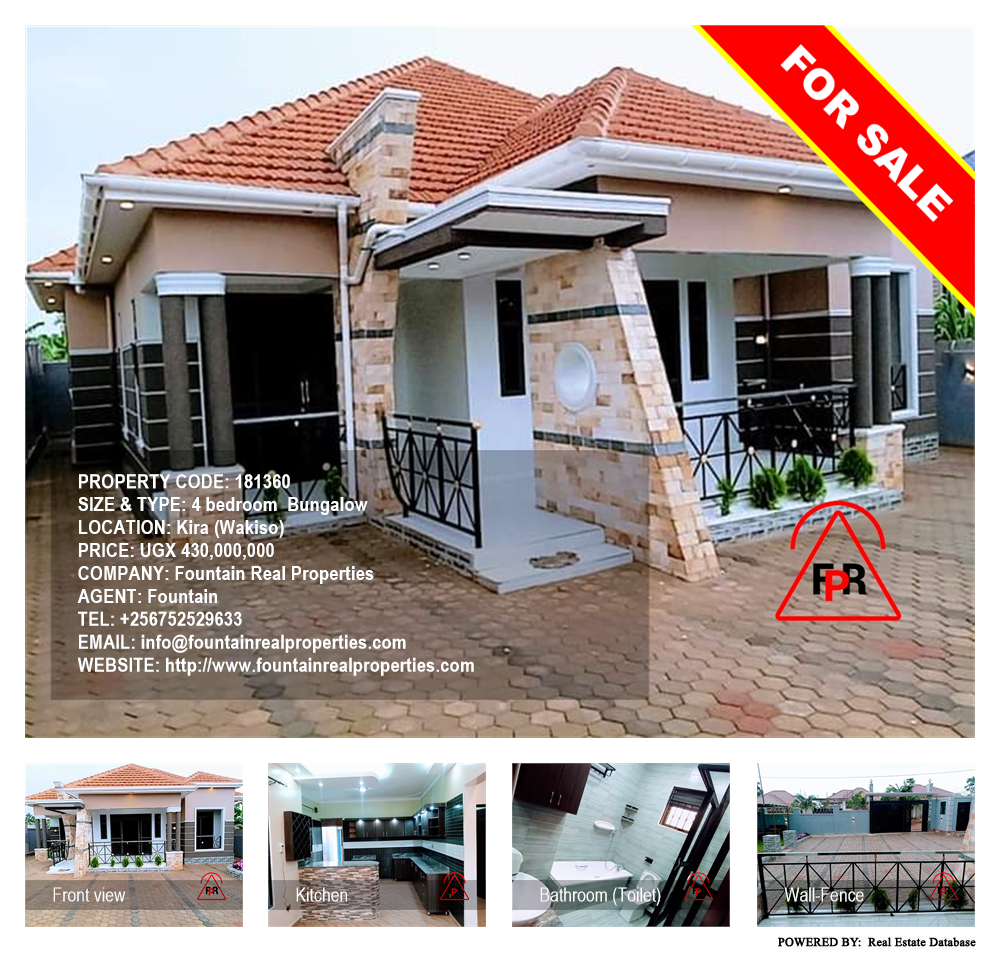 4 bedroom Bungalow  for sale in Kira Wakiso Uganda, code: 181360