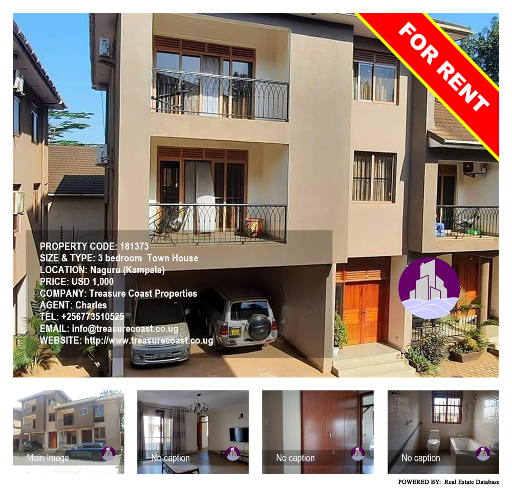 3 bedroom Town House  for rent in Naguru Kampala Uganda, code: 181373