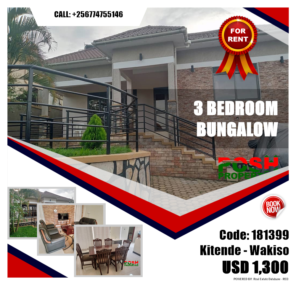 3 bedroom Bungalow  for rent in Kitende Wakiso Uganda, code: 181399