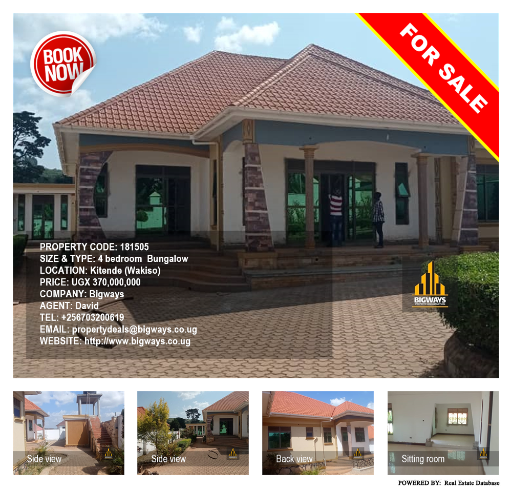 4 bedroom Bungalow  for sale in Kitende Wakiso Uganda, code: 181505