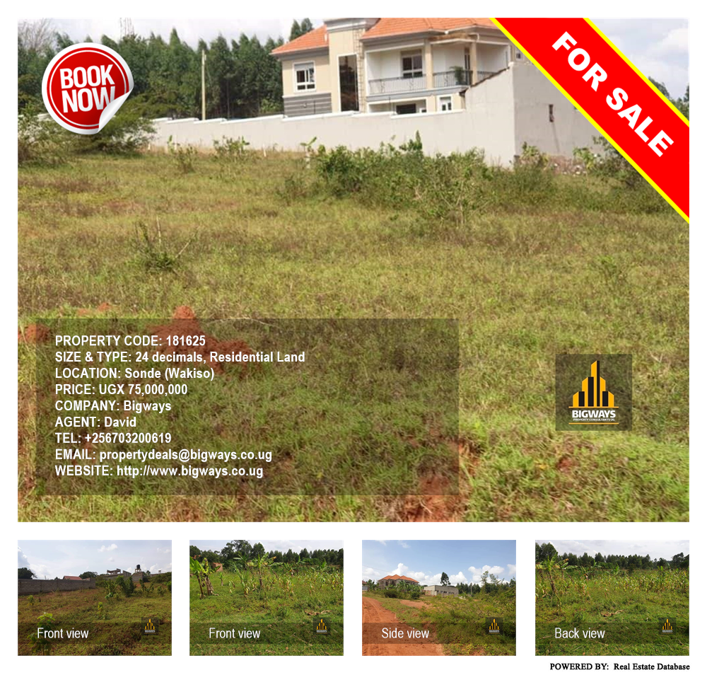 Residential Land  for sale in Sonde Wakiso Uganda, code: 181625