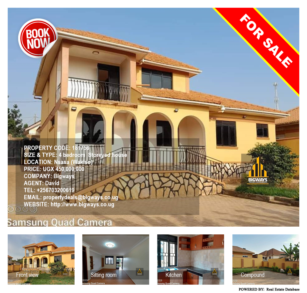 4 bedroom Storeyed house  for sale in Nsasa Wakiso Uganda, code: 181756