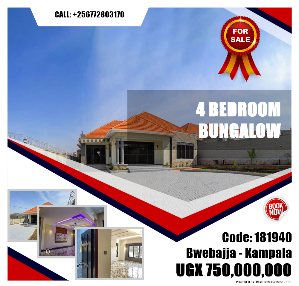 4 bedroom Bungalow  for sale in Bwebajja Kampala Uganda, code: 181940