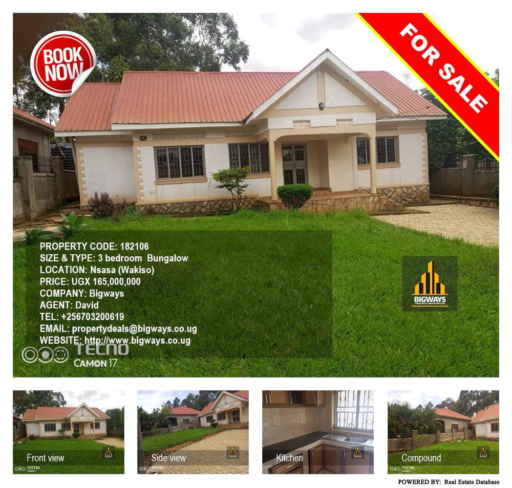 3 bedroom Bungalow  for sale in Nsasa Wakiso Uganda, code: 182106