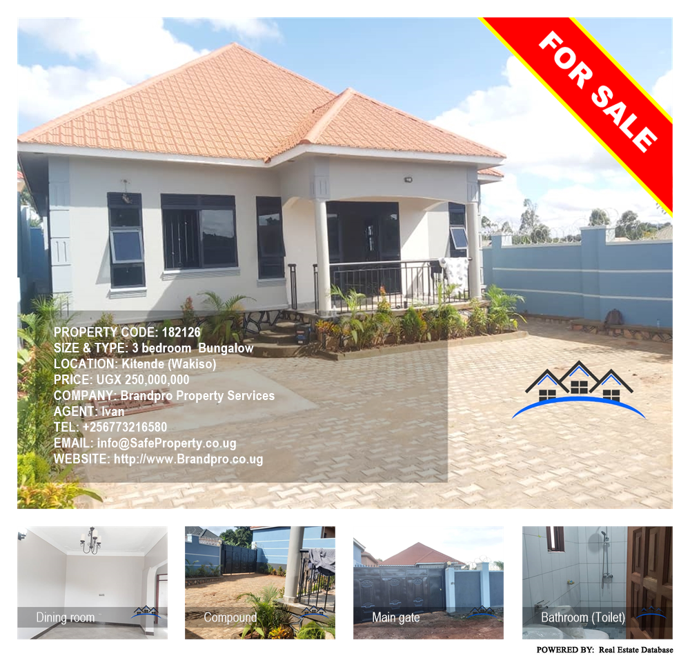 3 bedroom Bungalow  for sale in Kitende Wakiso Uganda, code: 182126