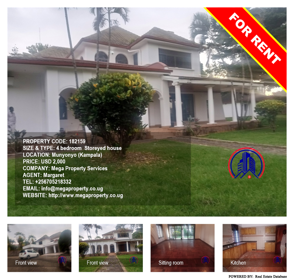 4 bedroom Storeyed house  for rent in Munyonyo Kampala Uganda, code: 182159