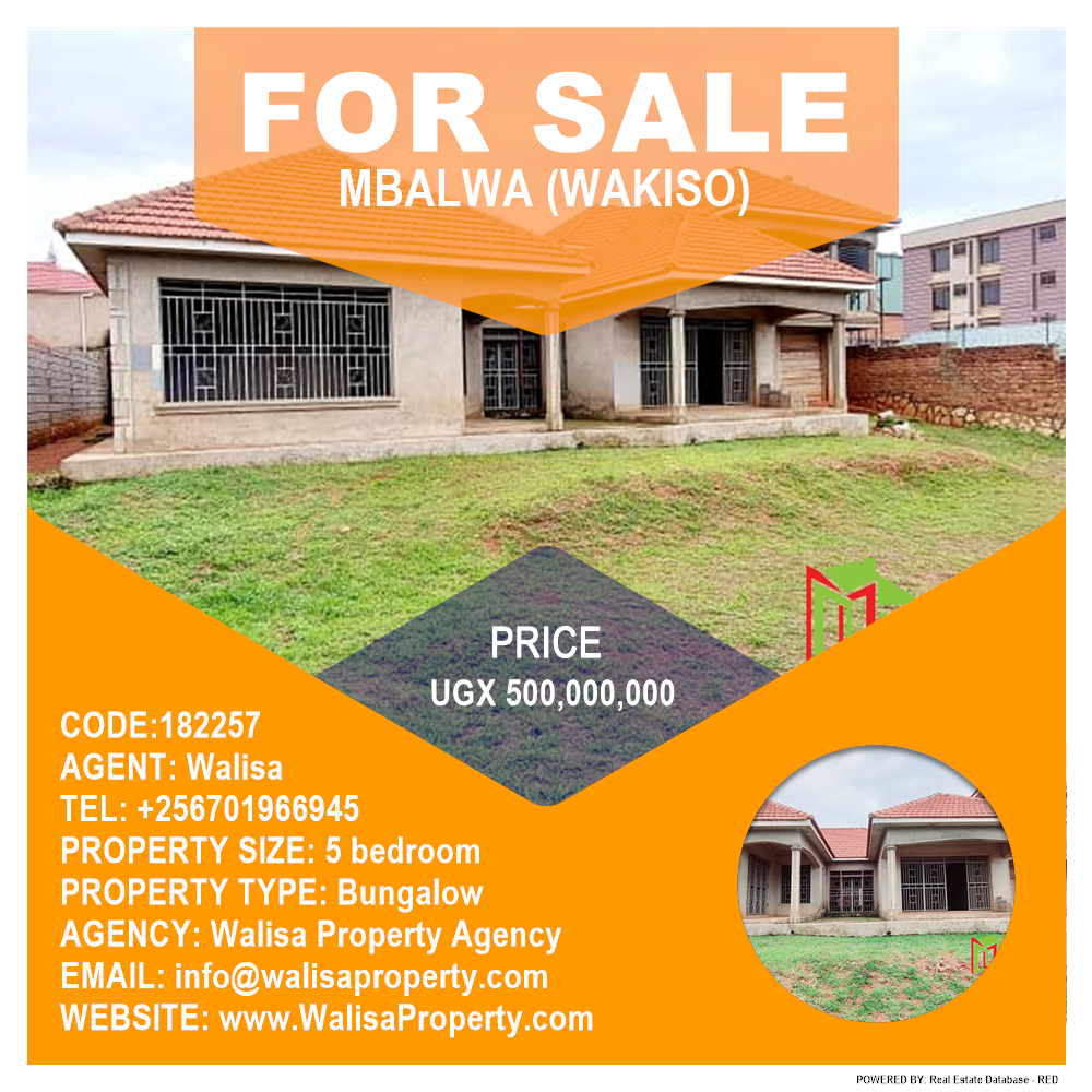 5 bedroom Bungalow  for sale in Mbalwa Wakiso Uganda, code: 182257