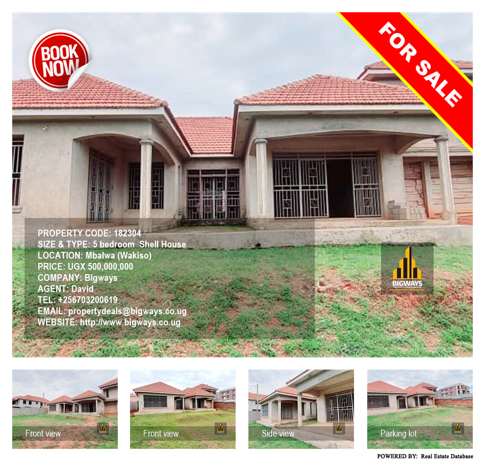 5 bedroom Shell House  for sale in Mbalwa Wakiso Uganda, code: 182304