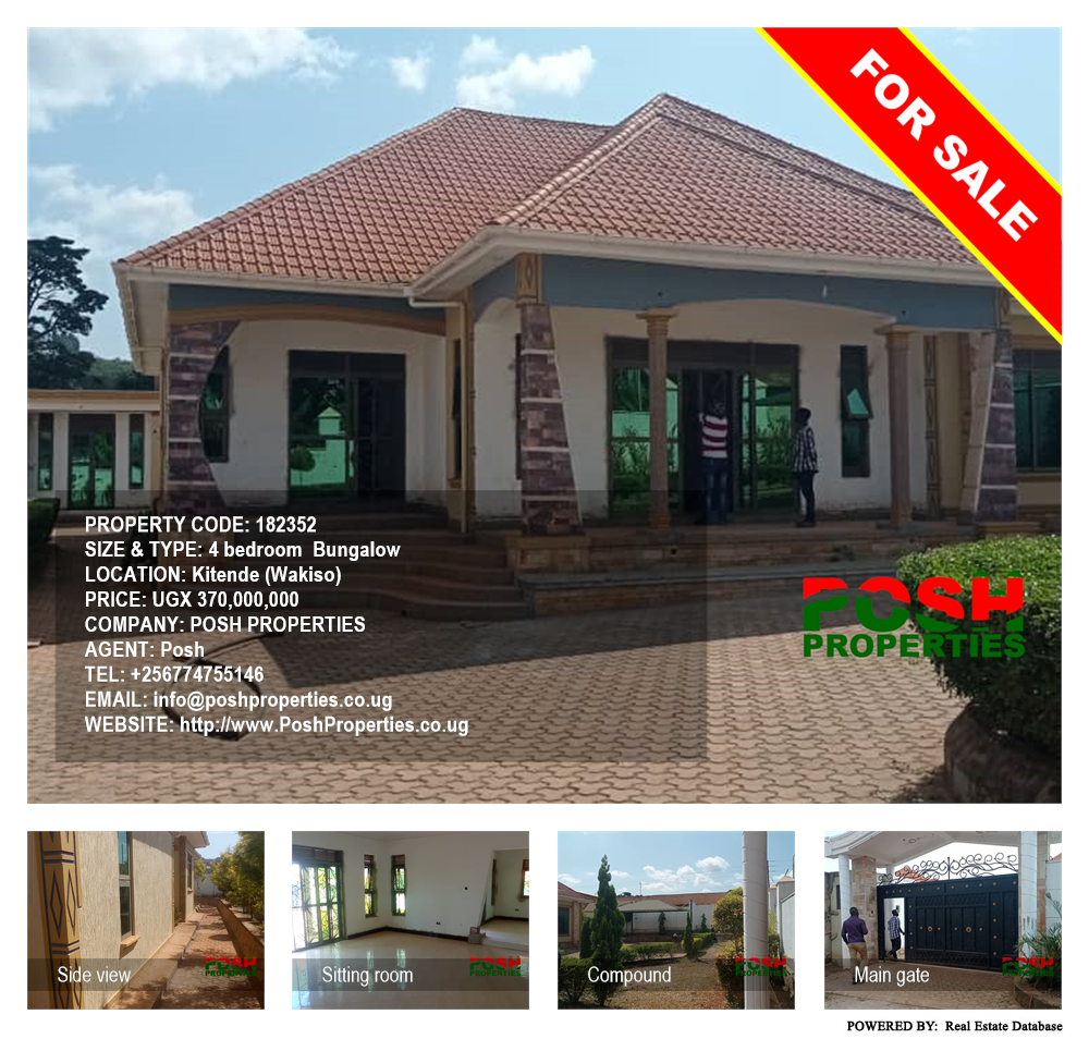 4 bedroom Bungalow  for sale in Kitende Wakiso Uganda, code: 182352