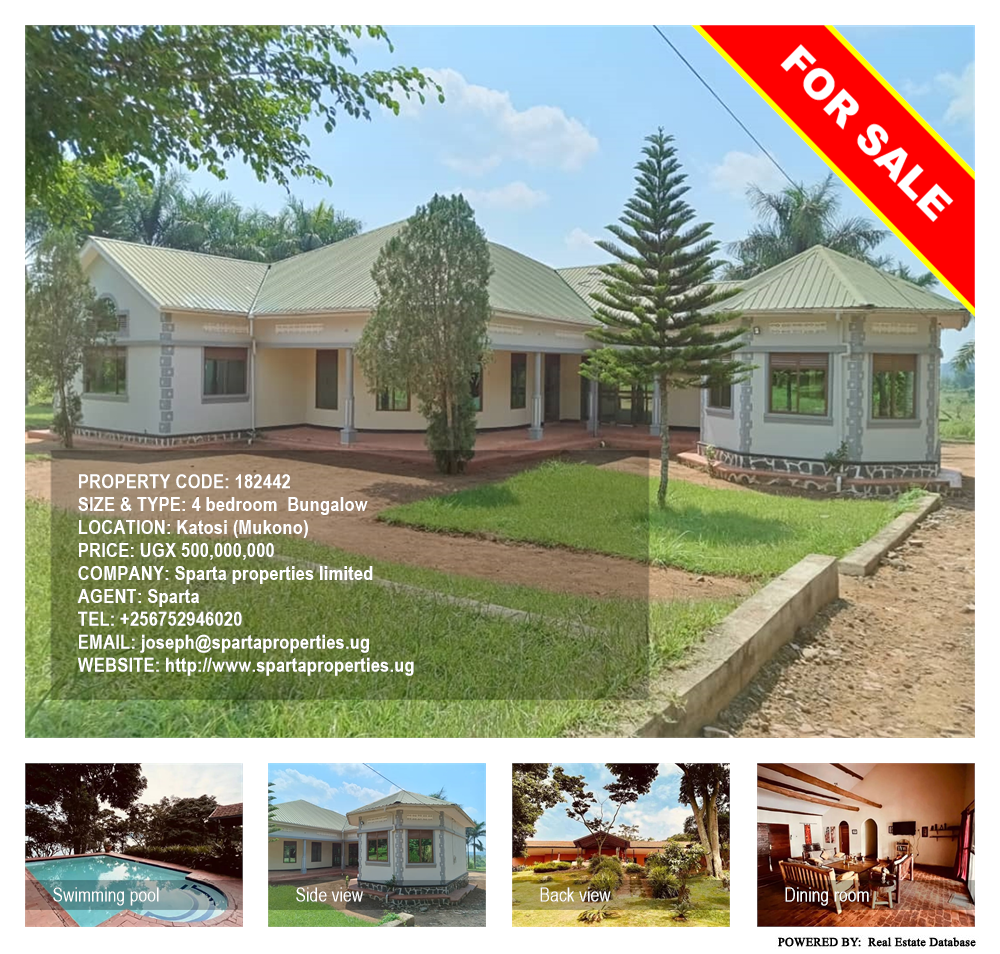 4 bedroom Bungalow  for sale in Katosi Mukono Uganda, code: 182442