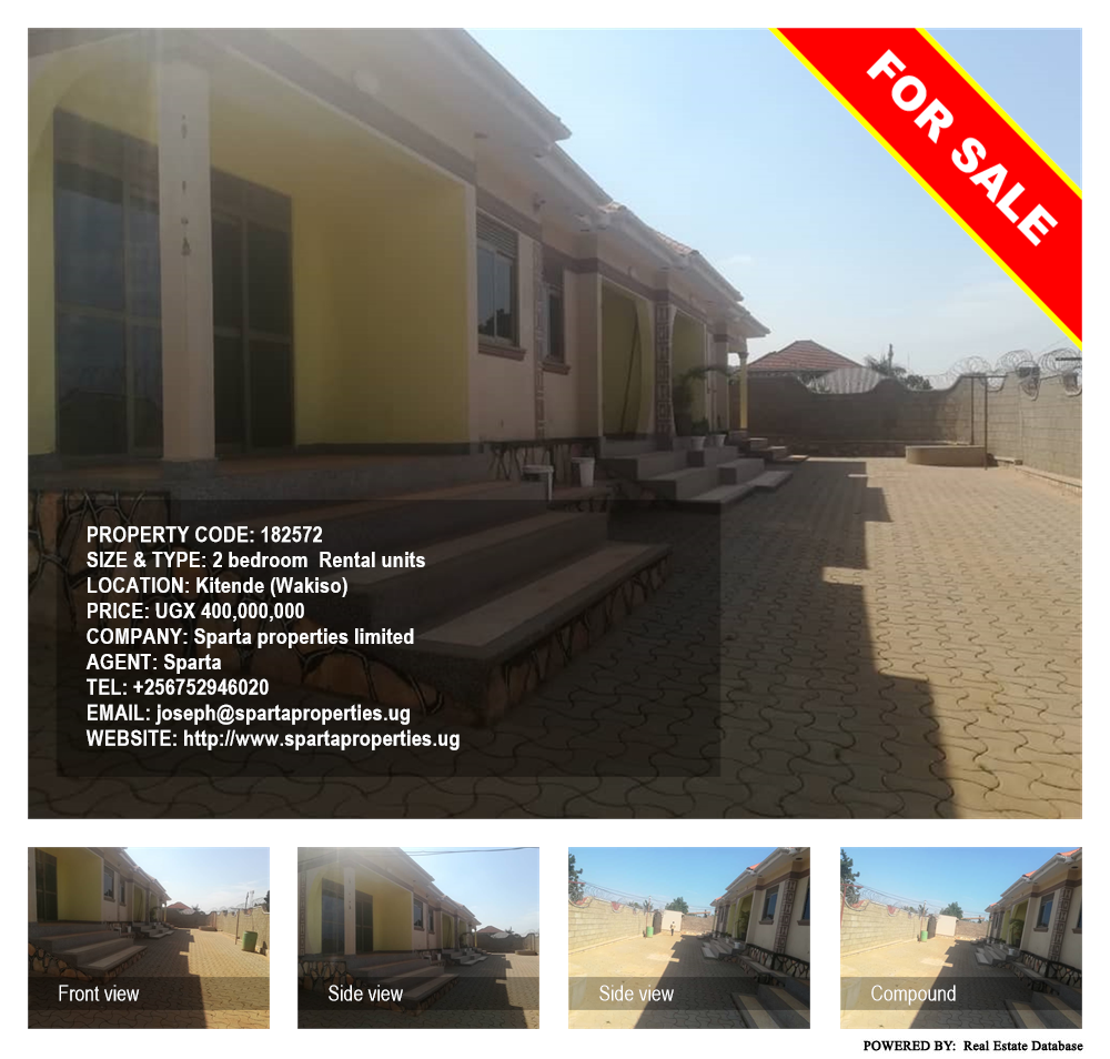 2 bedroom Rental units  for sale in Kitende Wakiso Uganda, code: 182572