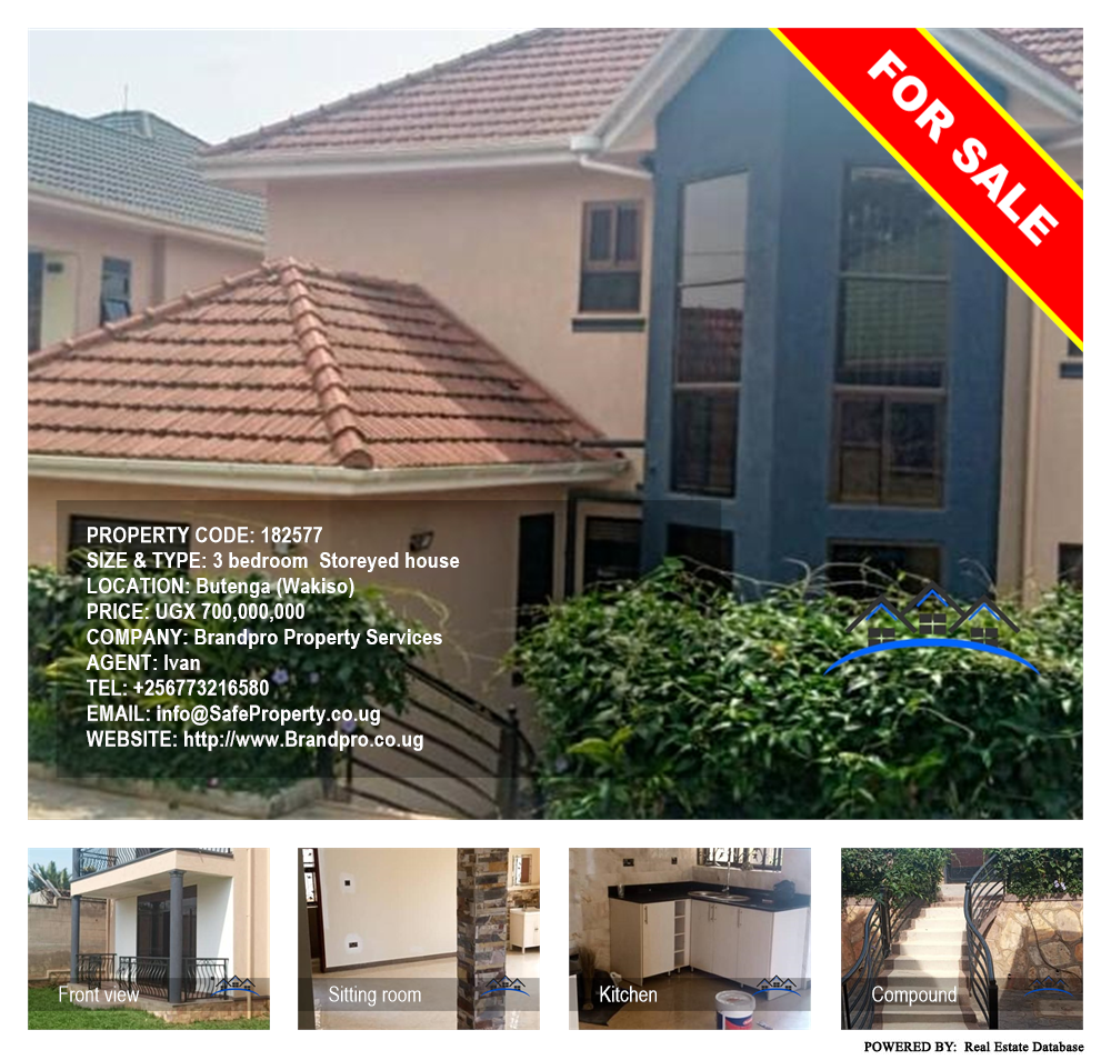 3 bedroom Storeyed house  for sale in Butenga Wakiso Uganda, code: 182577