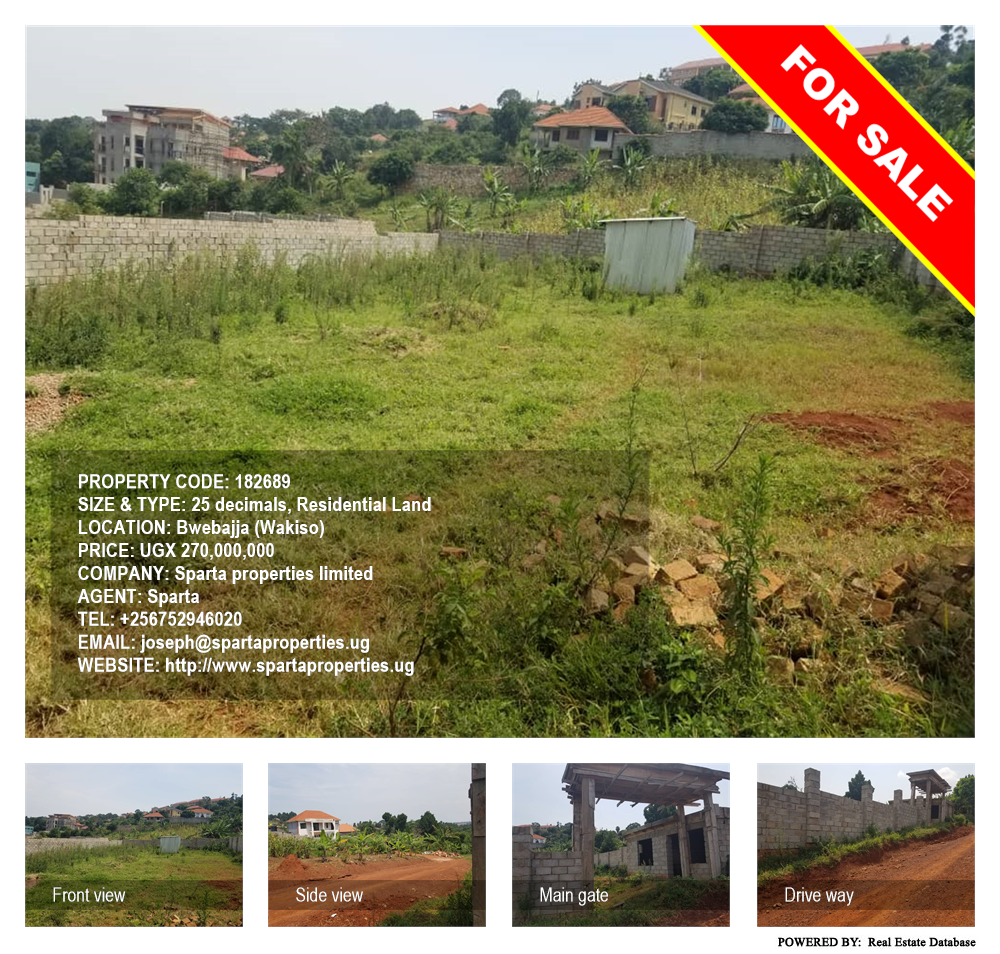 Residential Land  for sale in Bwebajja Wakiso Uganda, code: 182689