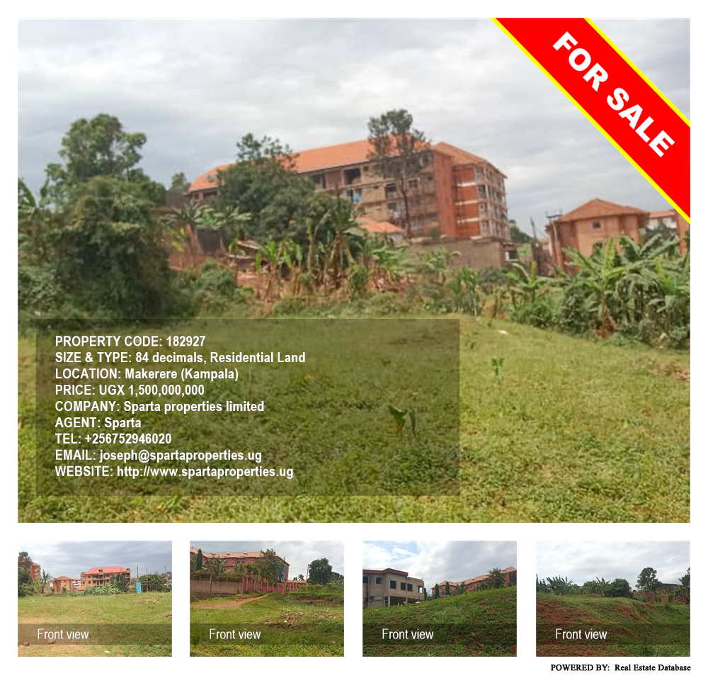 Residential Land  for sale in Makerere Kampala Uganda, code: 182927