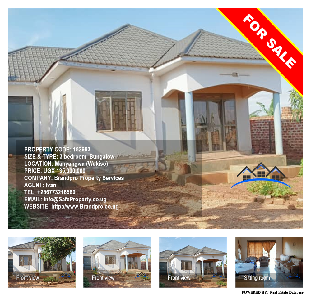 3 bedroom Bungalow  for sale in Manyangwa Wakiso Uganda, code: 182993