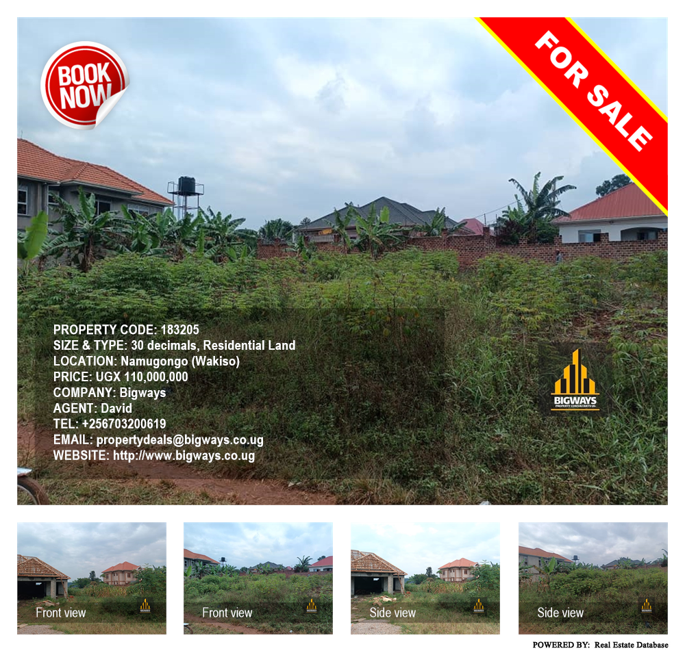 Residential Land  for sale in Namugongo Wakiso Uganda, code: 183205