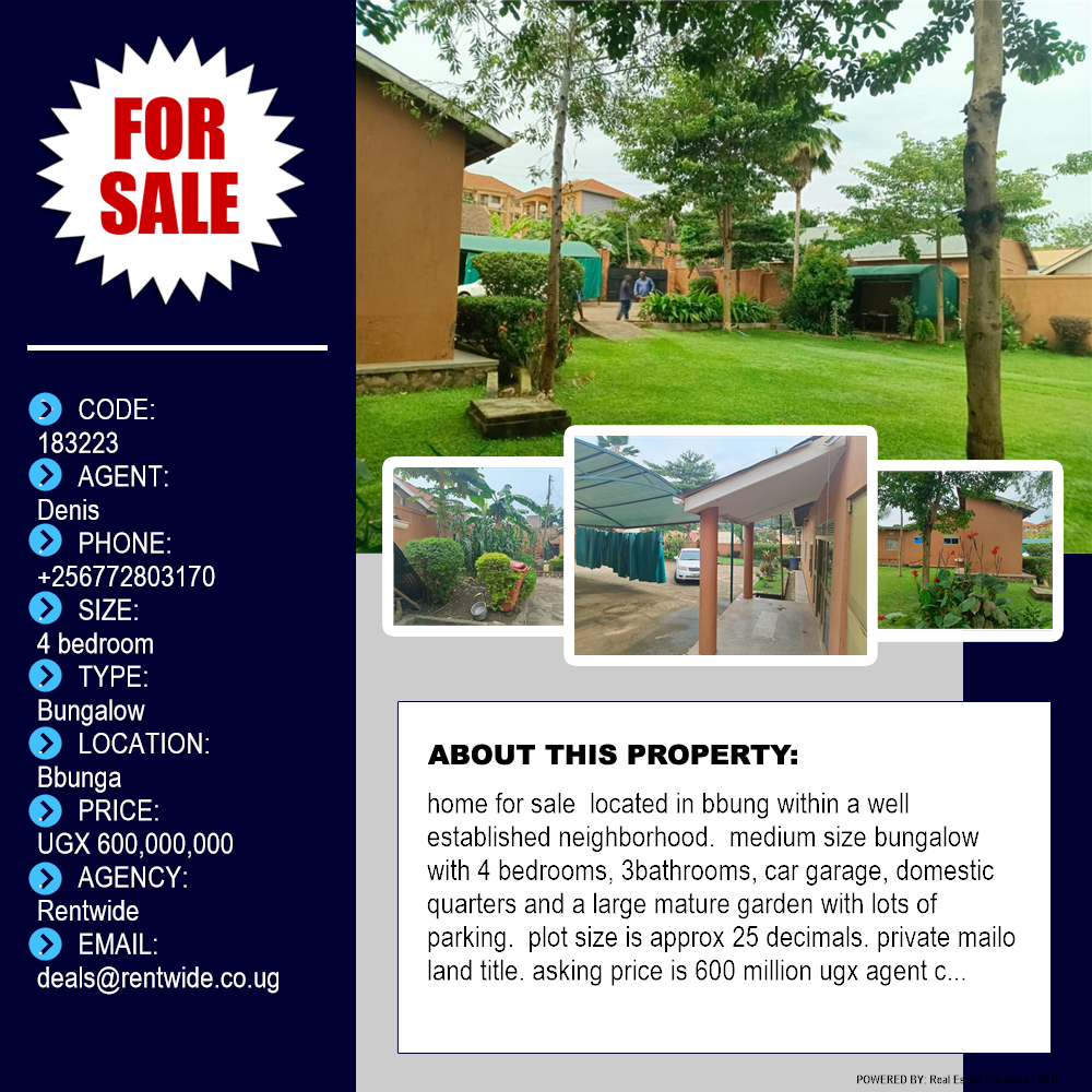 4 bedroom Bungalow  for sale in Bbunga Kampala Uganda, code: 183223