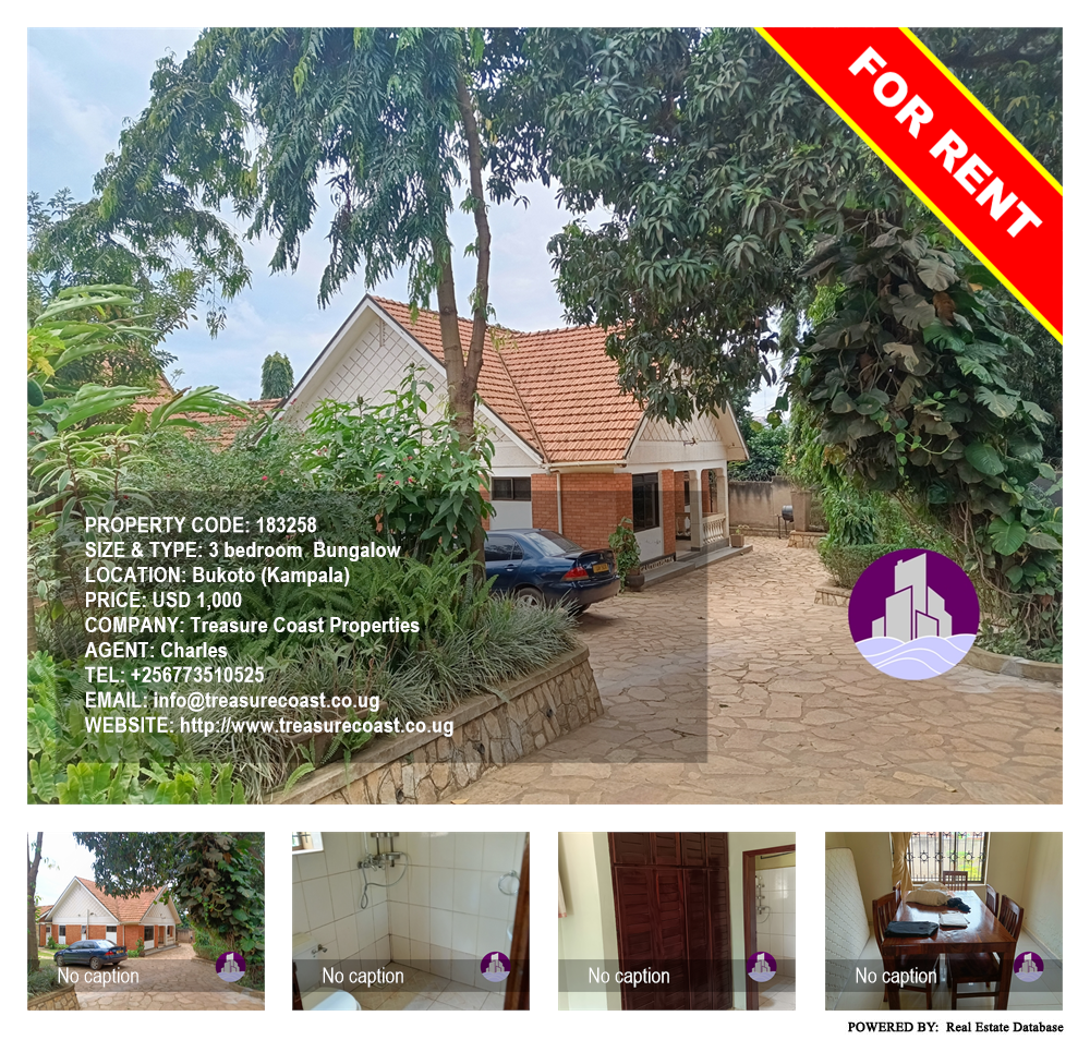 3 bedroom Bungalow  for rent in Bukoto Kampala Uganda, code: 183258
