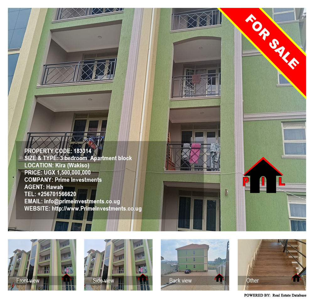 3 bedroom Apartment block  for sale in Kira Wakiso Uganda, code: 183314