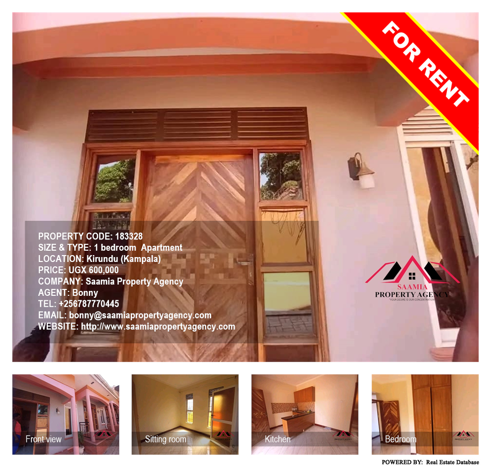 1 bedroom Apartment  for rent in Kirundu Kampala Uganda, code: 183328