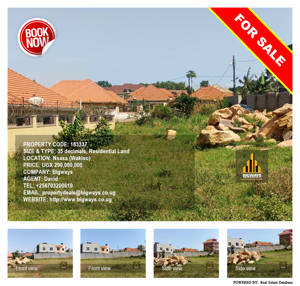 Residential Land  for sale in Nsasa Wakiso Uganda, code: 183337