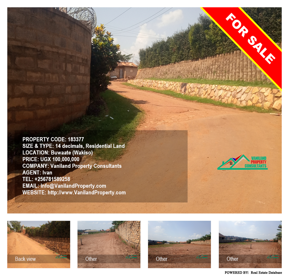 Residential Land  for sale in Buwaate Wakiso Uganda, code: 183377