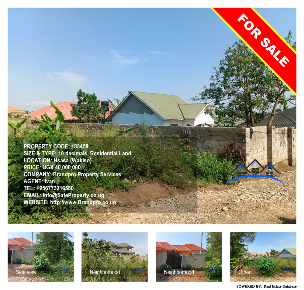 Residential Land  for sale in Nsasa Wakiso Uganda, code: 183458