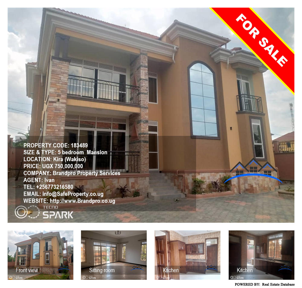 5 bedroom Mansion  for sale in Kira Wakiso Uganda, code: 183489