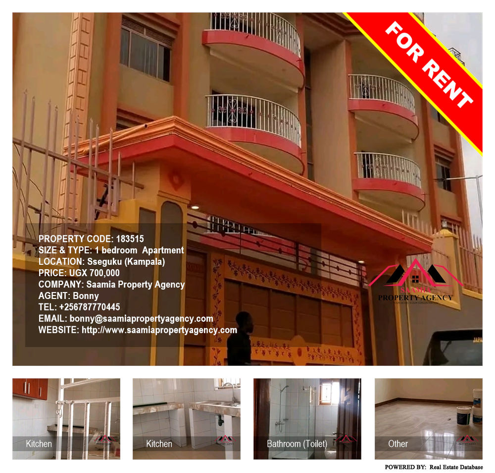 1 bedroom Apartment  for rent in Seguku Kampala Uganda, code: 183515