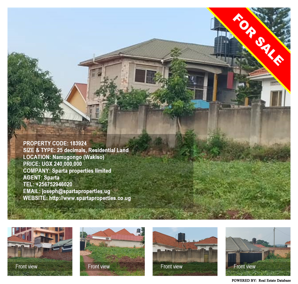 Residential Land  for sale in Namugongo Wakiso Uganda, code: 183924