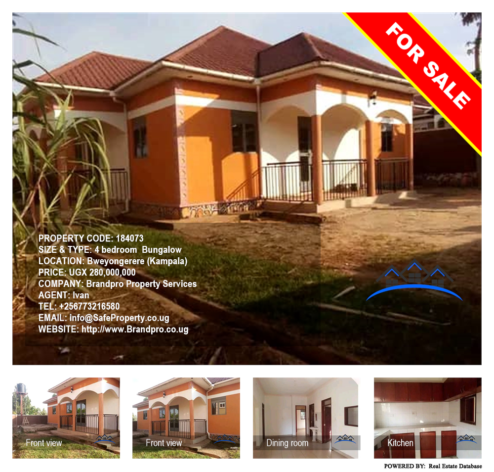 4 bedroom Bungalow  for sale in Bweyogerere Kampala Uganda, code: 184073