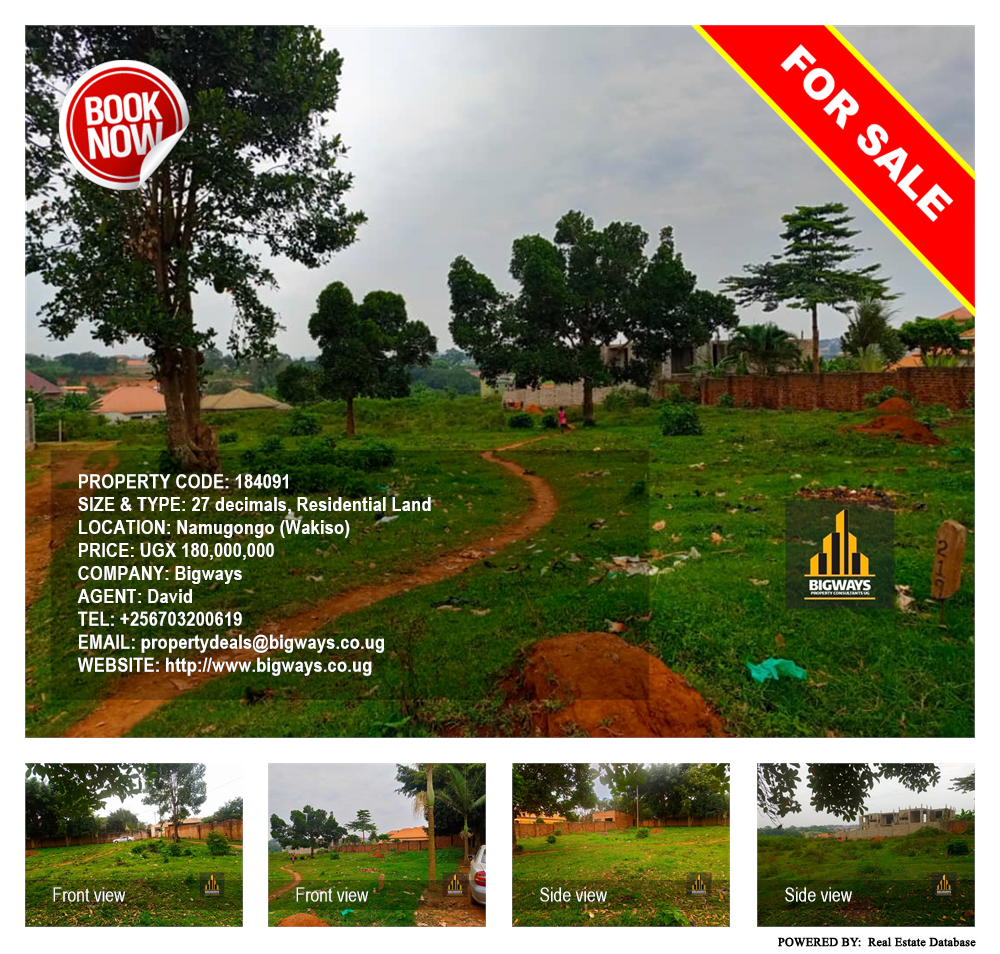 Residential Land  for sale in Namugongo Wakiso Uganda, code: 184091