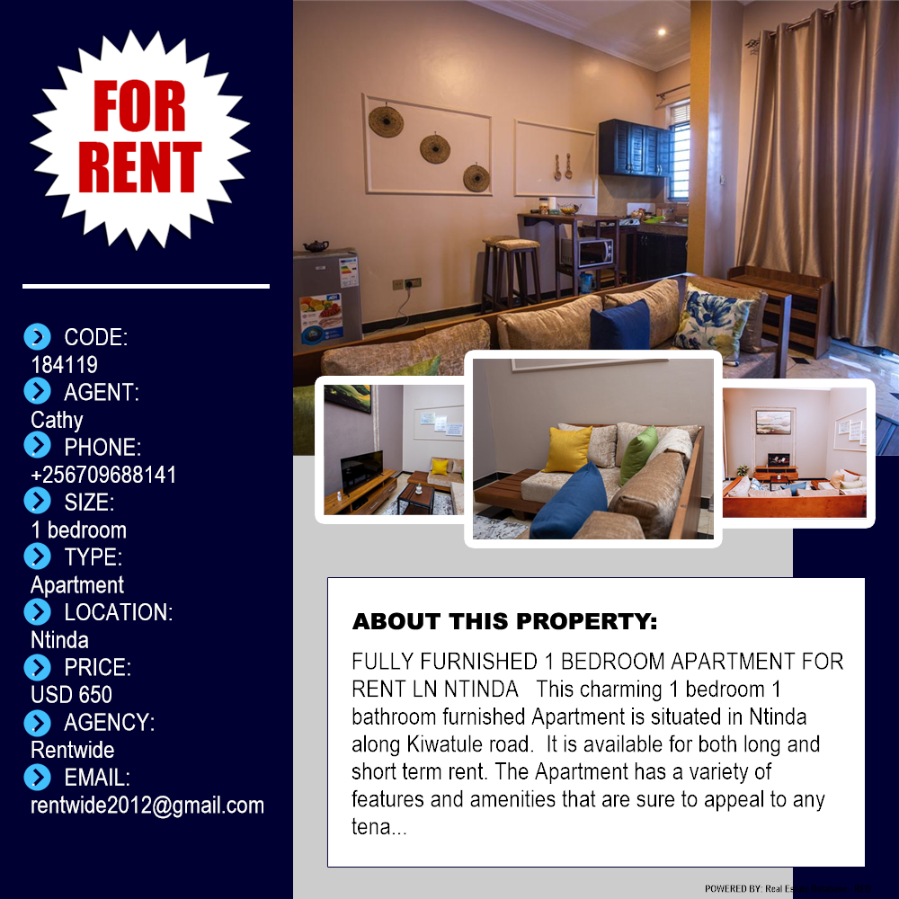 1 bedroom Apartment  for rent in Ntinda Kampala Uganda, code: 184119