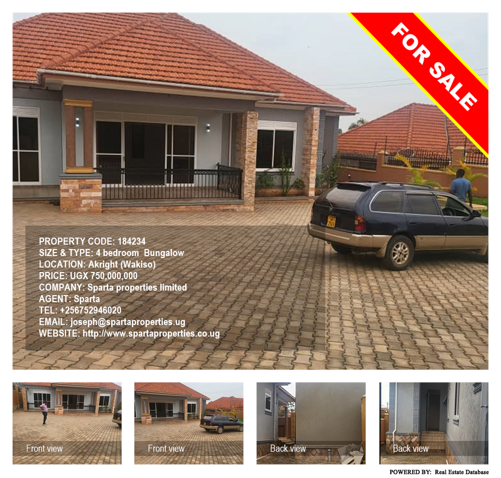 4 bedroom Bungalow  for sale in Akright Wakiso Uganda, code: 184234