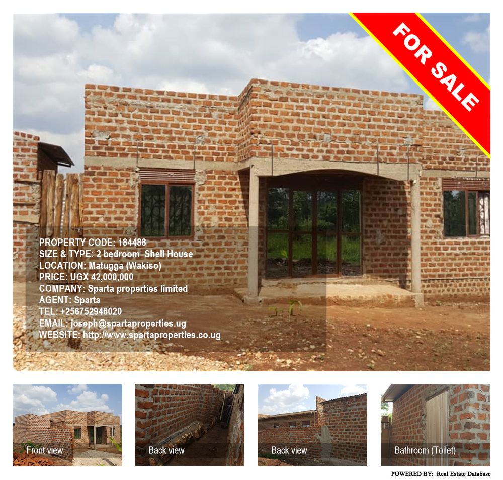 2 bedroom Shell House  for sale in Matugga Wakiso Uganda, code: 184488