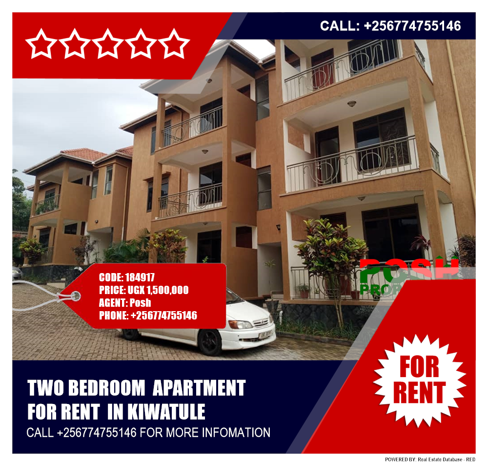 2 bedroom Apartment  for rent in Kiwaatule Kampala Uganda, code: 184917