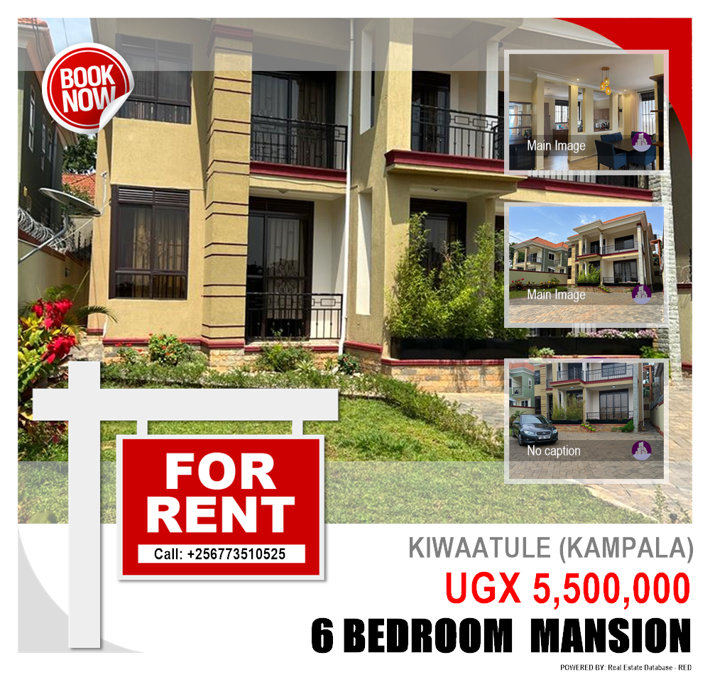 6 bedroom Mansion  for rent in Kiwaatule Kampala Uganda, code: 185248