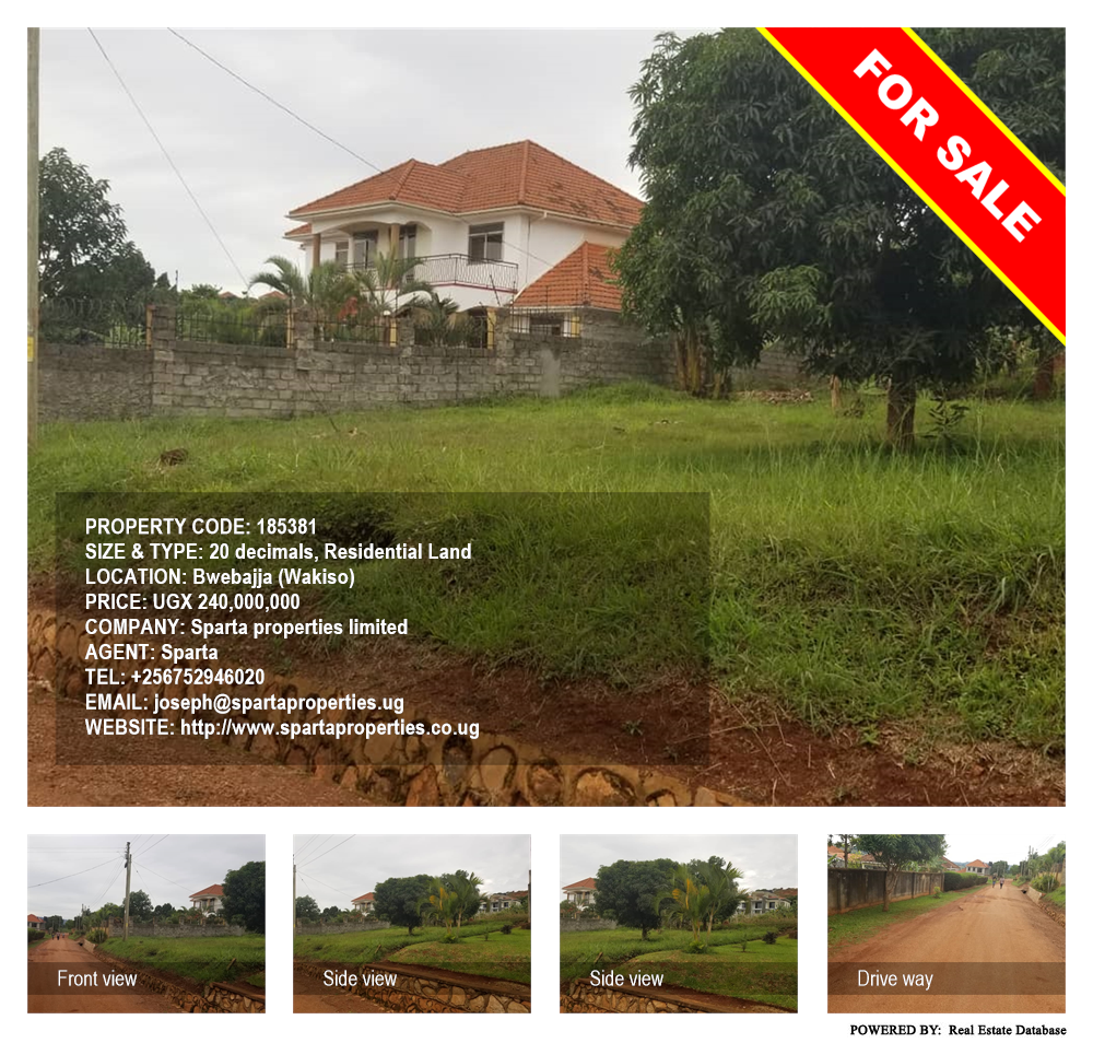 Residential Land  for sale in Bwebajja Wakiso Uganda, code: 185381